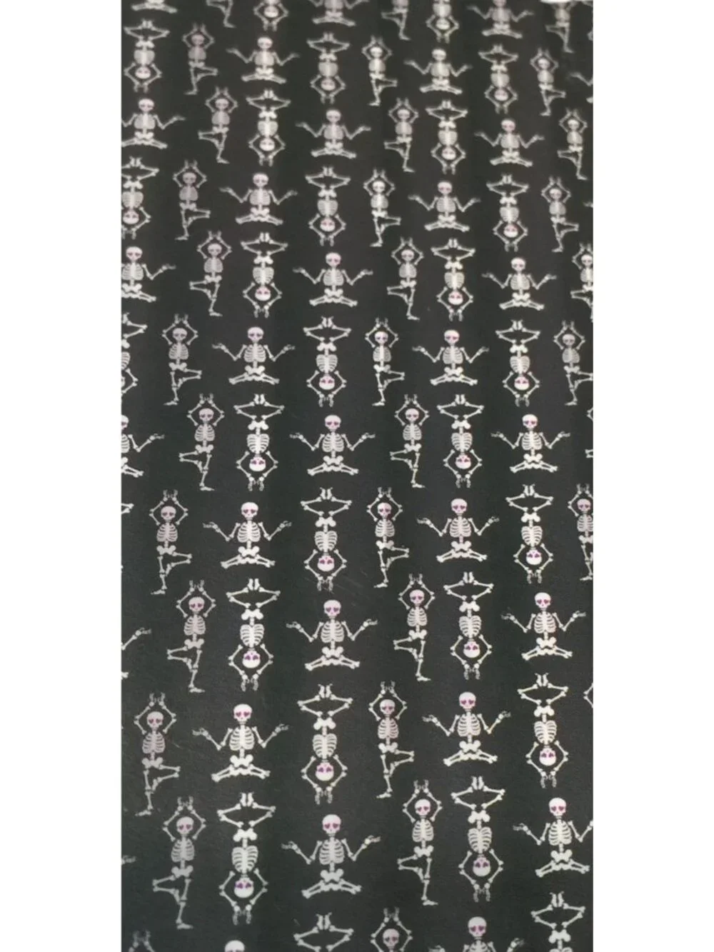 Betsey Johnson Ballet Yoga Skeletons with Heart Eyes Shower Curtain Halloween